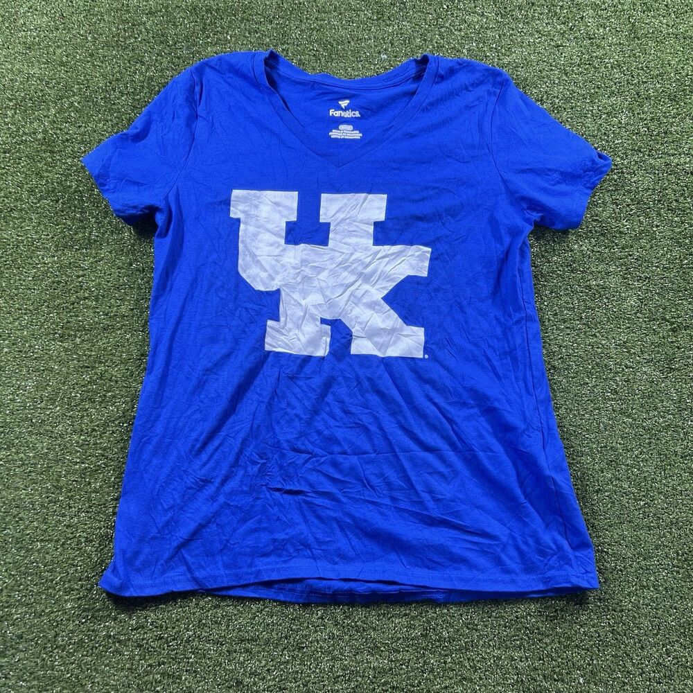 Kentucky Wildcats UK Fanatics Women’s Medium Blue V-Neck T-Shirt NCAA NWOT